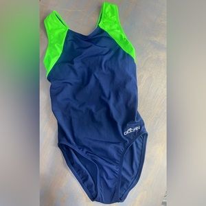 Dolfin Aquashape one piece‎ swimsuit, navy/lime size 8